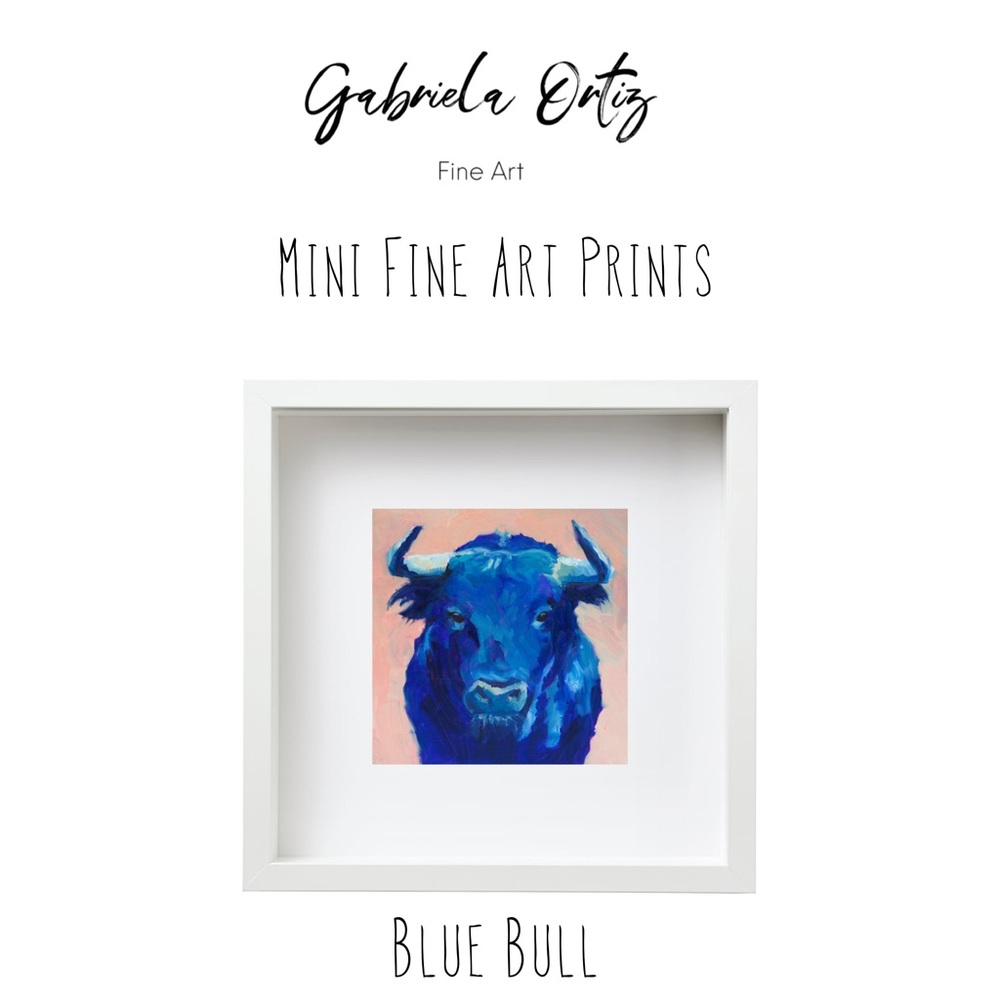 Mini art of framed print in watercolor paper